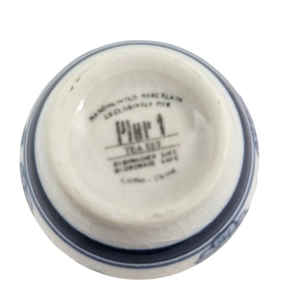 Pier 1 Blue Paisley Print Ceramic Japanese Style Sake Tea Set Cups – Set of 4** - Picture 7 of 16